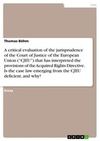 Thomas BöHm | A Critical Evaluation Of The Jurisprudence Of The Court Of...