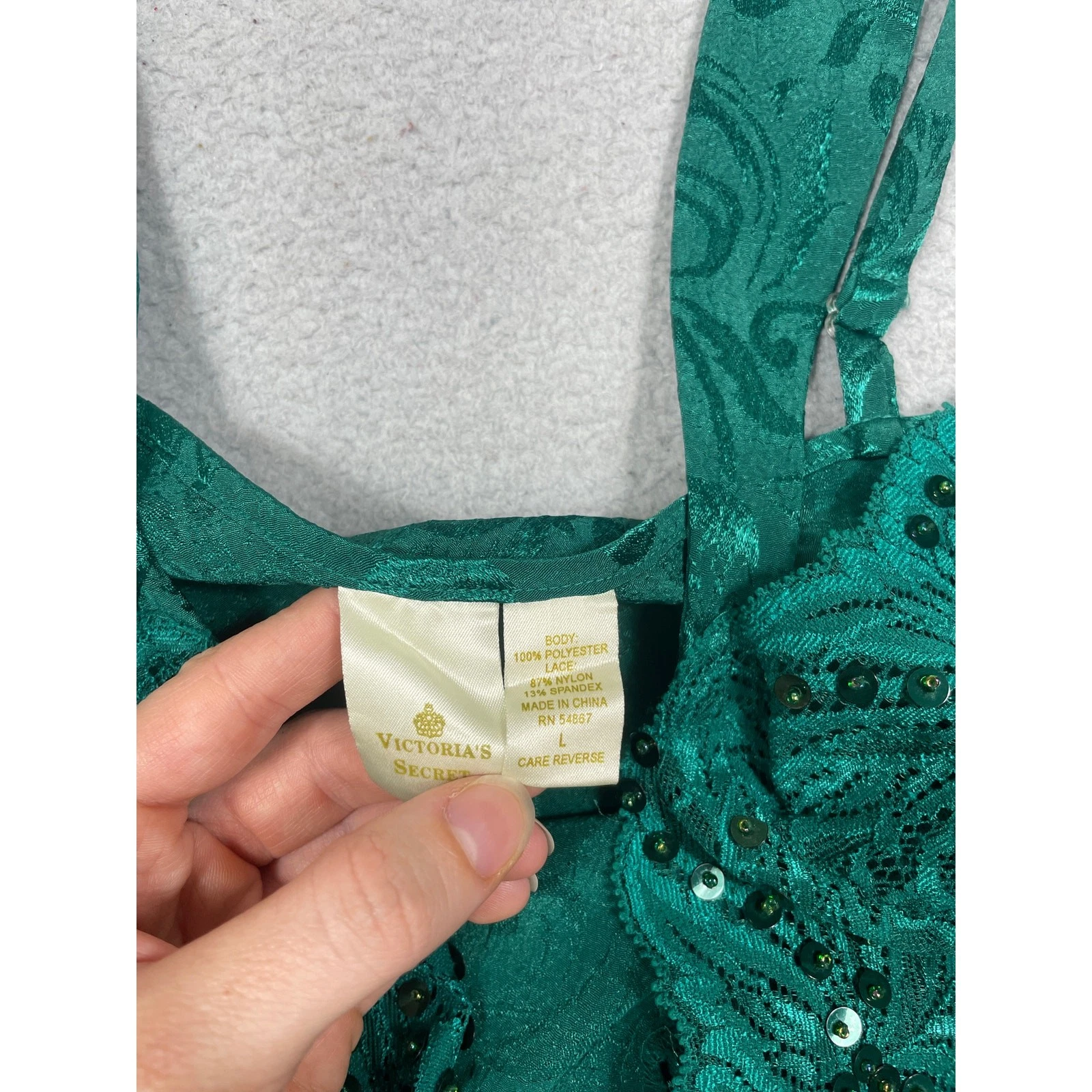 UNDERCOVER Abito slip paillettes verde smeraldo vintage Victoria's Secret anni 90 donna taglia L