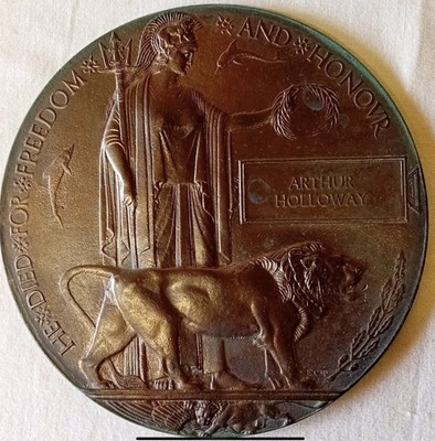 WWI Death Penny  Arthur Holloway 