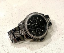 MICHAEL KORS EVEREST ALL BLACK WOMEN'S WATCH with crystal