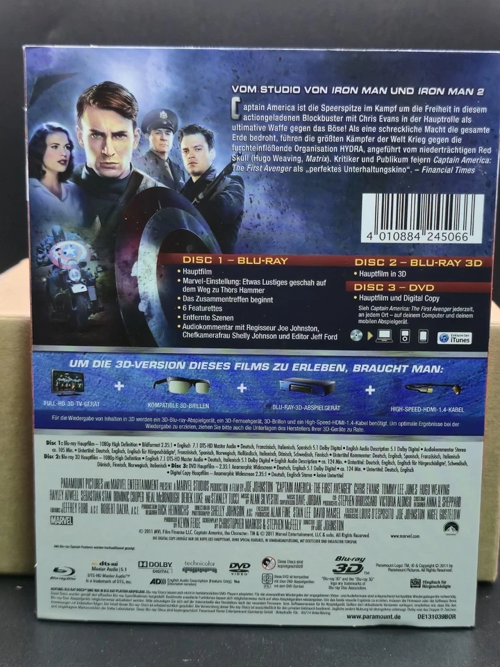 Captain America (Schuber, 3D Blu-ray, Blu-ray, DVD) - Bild 2 von 4