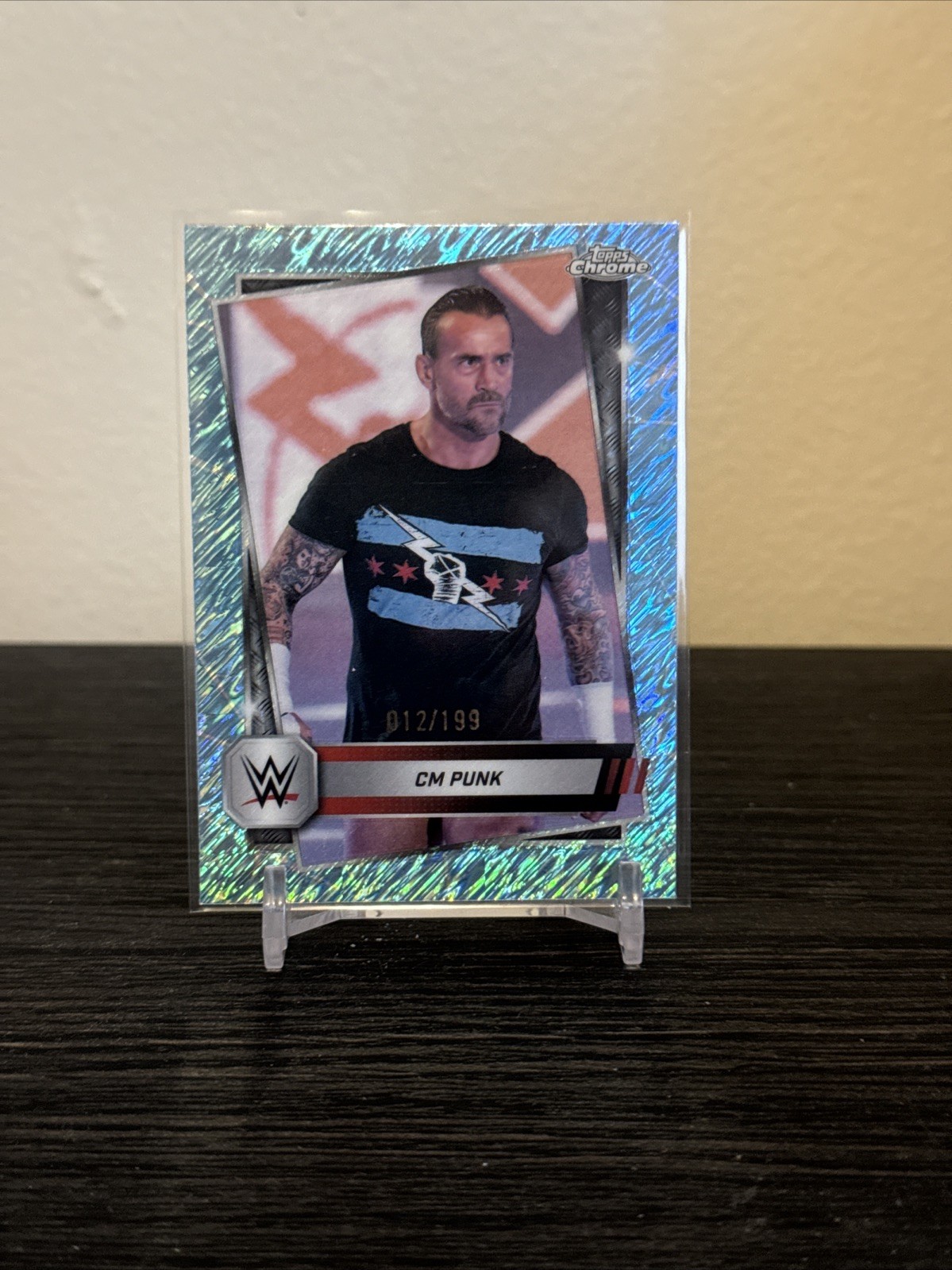 2025 Topps Chrome WWE CM Punk Aqua Shimmer Refractor /199 #98