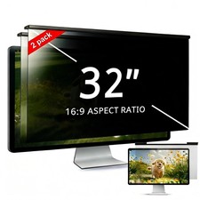  2 PACK 32 Inch Removable Hanging Computer Privacy Screen Protector for 16:9...
