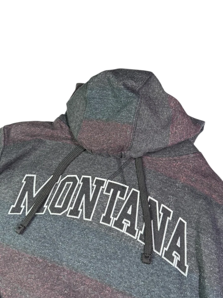 Montana Burnside 连帽衫男式中号多色条纹羊毛衬里 — 第 3/4 张图片