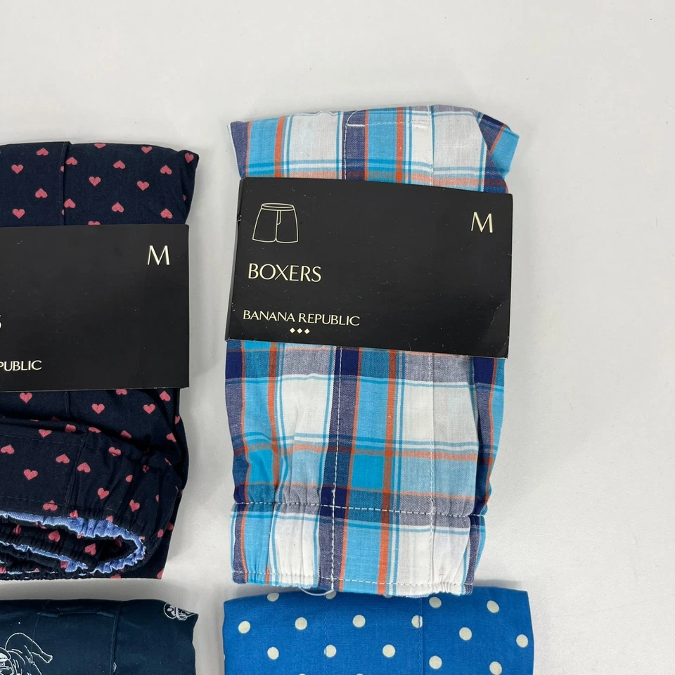 批量 4 件 Banana Republic 拳击手 男式 M 码 蓝色 100% 棉 全新 全新带标签 — 第 3/4 张图片