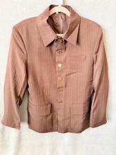 Man's Brown Pinstripe 2 Piece Suit Size Small