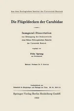 Die Flgeldecken der Carabidae: Inaugural-Dissertation zur Erlangung der Doktorw?