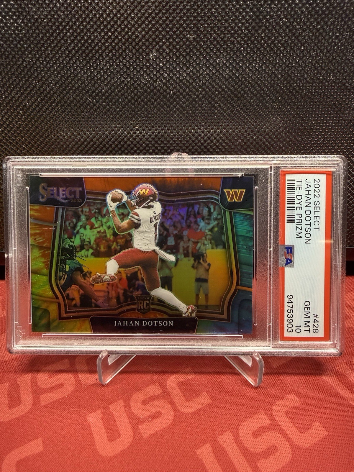 2022 Panini Select Tie Dye /25 #428 Jahan Dotson RC Rookie PSA 10 🦅SB CHAMP🦅