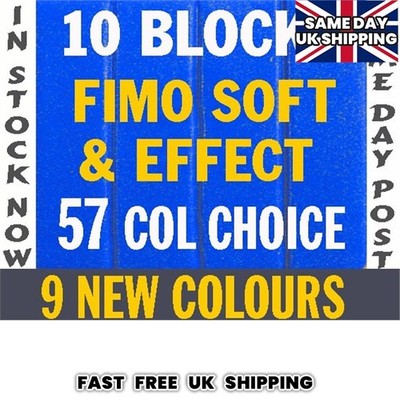 FIMO SOFT & EFFECTS Polymer Clay x 10 -560gm FARBEN AUSWÄHLEN