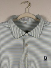 Peter Millar Summer Comfort Men's XL Blue  Yellow Striped Performance Polo