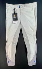 New Tredstep Symphony Azzura Full Seat Front-Zip White Breeches (32R) MSRP $170