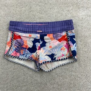 Athleta Girl Shorts Girls Size Large 12 Multicolor Floral Lined Pull On Running