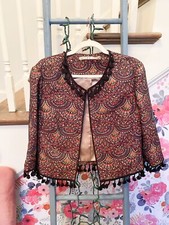 Chelsea And Violet Brocade Jacquard Tassel Jacket