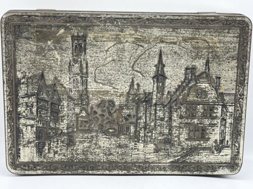 Vintage GBC BELGIUM cookie sweets Empty Tin box brugge