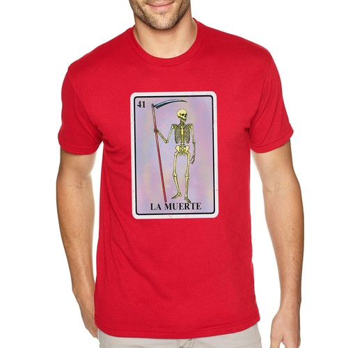 XtraFly Apparel Men's La Muerte Skeleton Loteria Skull Mexican Crewneck T-shirt - 第 7/12 張圖片