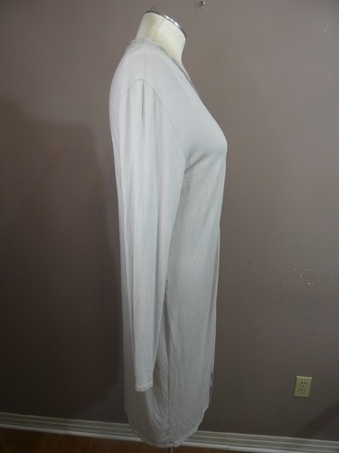 Brand Bazar One Size Silver Metallic Detail Long Duster Cardigan Open Boho - Picture 8 of 13