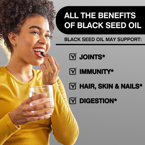 Black Seed Oil 1000mg - 100% Pure Cold Pressed Cumin Nigella Sativa Thymoquinone - Picture 3 of 12