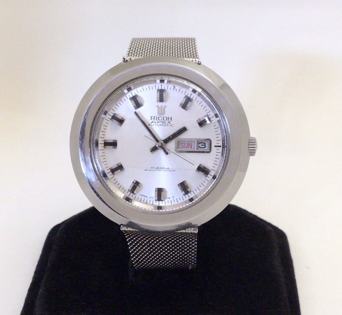 【レア】USA製 廃盤 Rico O-Ligature アルト メッシュ 初期 Vintage RICOH APEX, Day/Date, Cal. 83, 17J Automatic, All SS, C