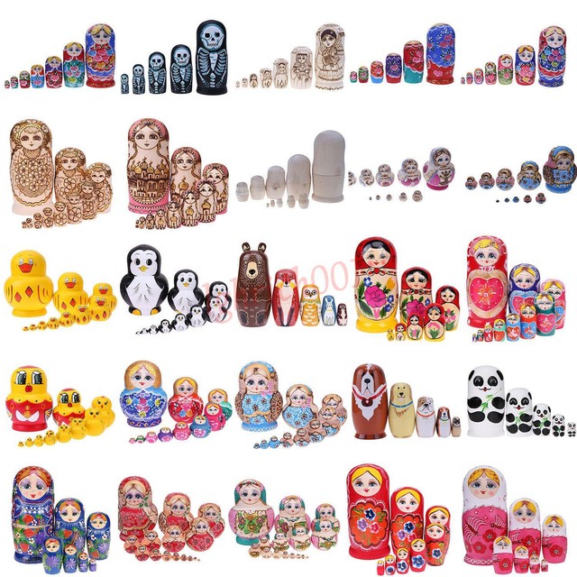 1Set Russische Matroschka Babuschka Matrjoschka Holz Puppe Baby Kinder Spiezeug 1Set Russische Matroschka Babuschka Matrjoschka Holz Puppe Baby Kinder Spiezeug