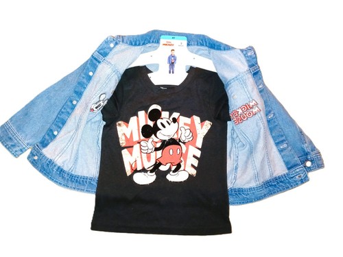 SIZE 4T- DISNEY Mickey Mouse Denim Jacket & Short Sleeve T-shirt: NEW WITH TAGS - Picture 2 of 4