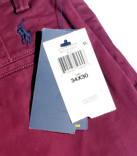 $99 Polo RALPH LAUREN Mens 34 30 Chino PANTS Red Wine Stretch SLIM FIT TROUSERS - 第 23/24 張圖片