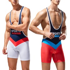 Men's Gym Fitness Bodysuit Undershirts Sports Bodybuilding Vest Leotard Jumpsuit
