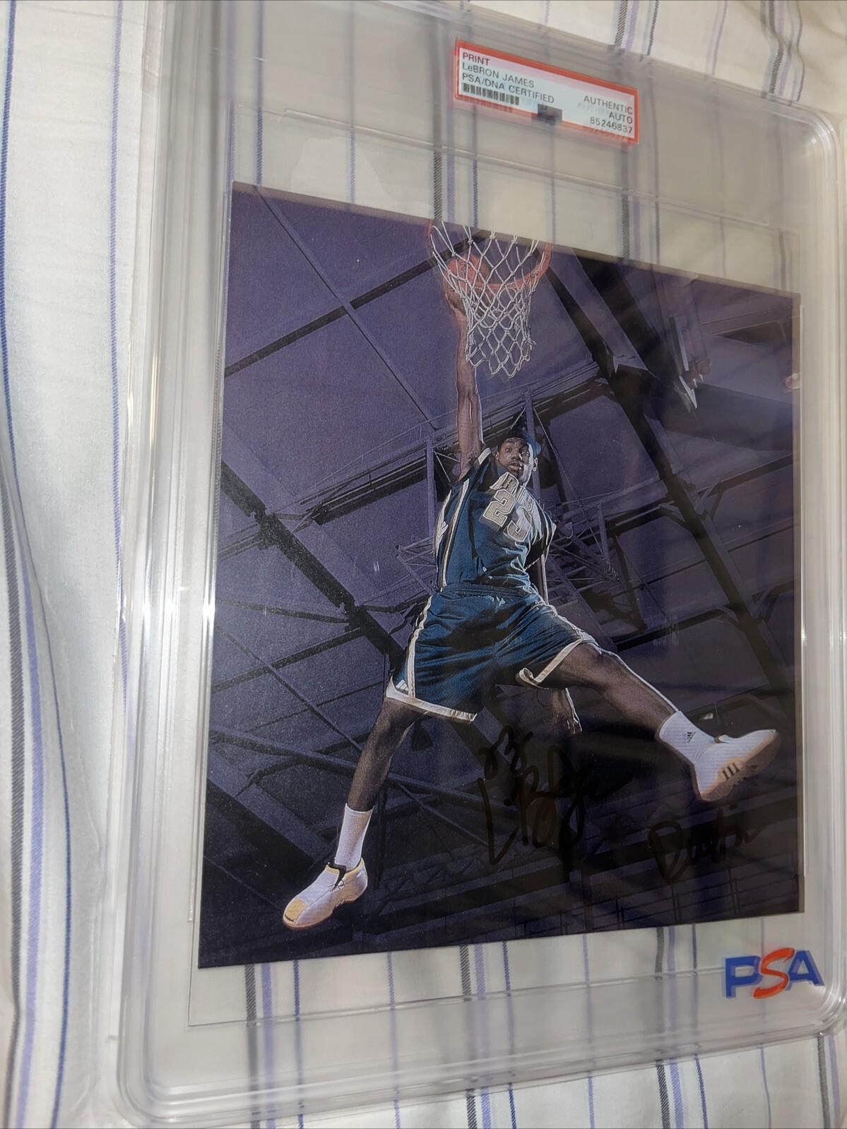 LeBron James Signed 8x8.5 Photo High School EARLY Autograph PSA/DNA RARE Auto view 4