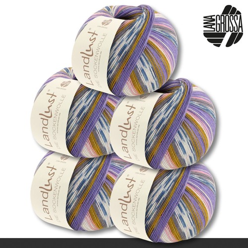 Lana Grossa 5 x 100 g Landlust die Sockenwolle 4-fädig Stricken Garn 34 Farben - Bild 86 von 103