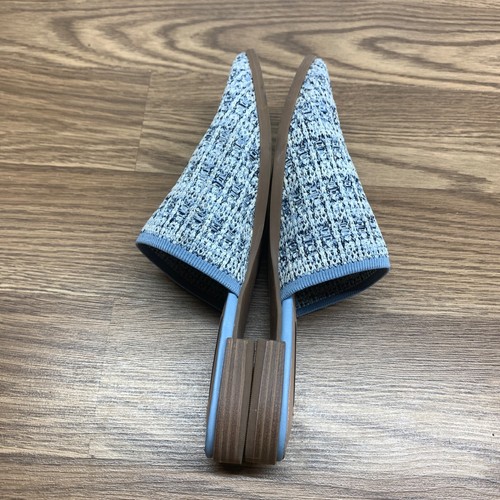 STEVEN NEW YORK Valera Mule, Color Blue And White Knit Fabric, Pointed Size 7.5 - Picture 3 of 11