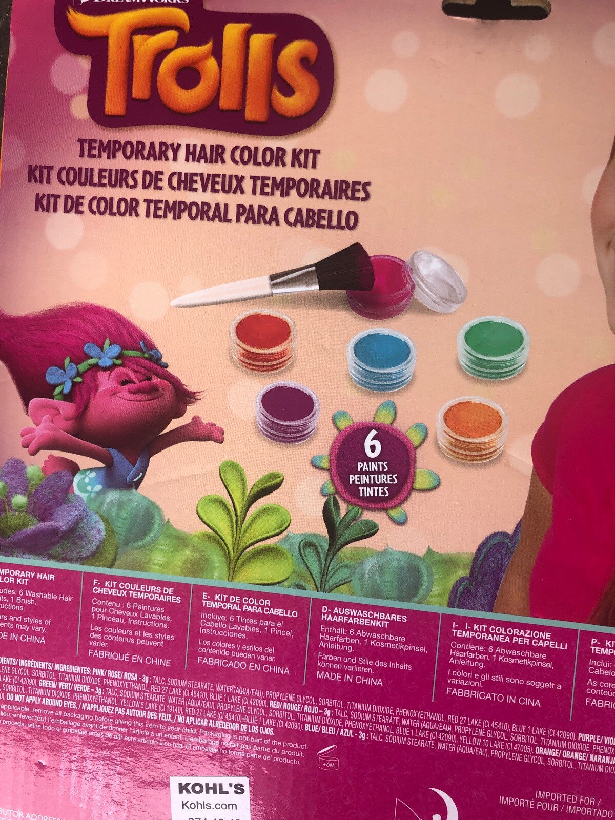 Trolls Temporary Hair Color Kit For Kids Ages 7 And Up - NEW IN BOX!