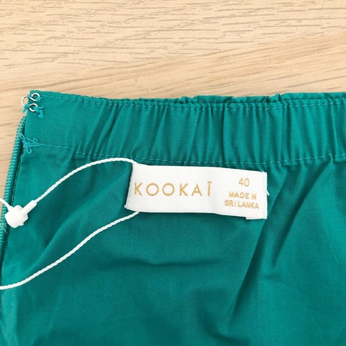 Kookai Poplin Strapless Dress Womens EU 40 AU 12 Teal Pleated Fit & Flare New - Picture 8 of 13