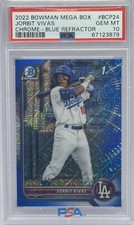 Jorbit Vivas Dodgers 2022 Bowman 1st Blue Mojo Refractor Rookie Card /150 PSA 10
