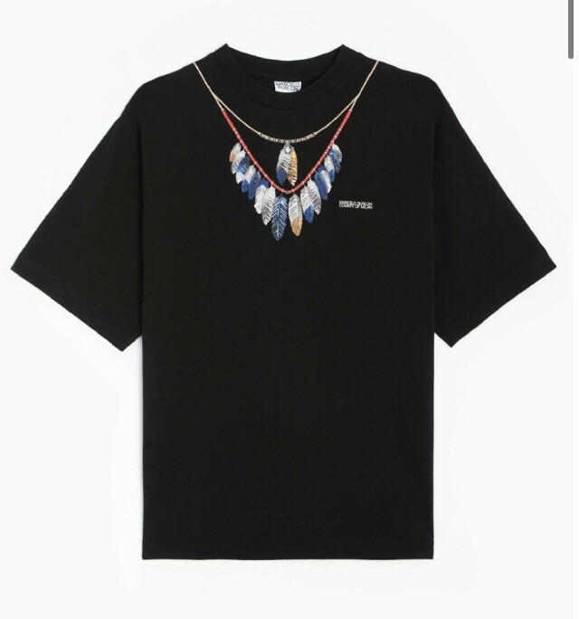 Marcelo Burlon Feather Black - Red Xl T-Shirt Rare | eBay