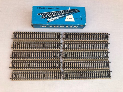 10 x Märklin 5106 Spur HO M-Gleis Standardgeraden sehr guter Zustand verpackt
