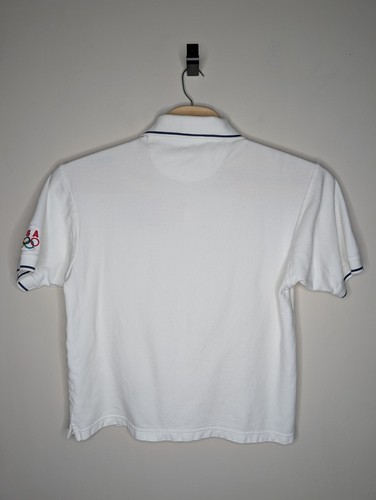 USA Wrestling Bronze Certified Coach Polo Large Olympic Rings Stylo Golf White - Picture 3 of 11