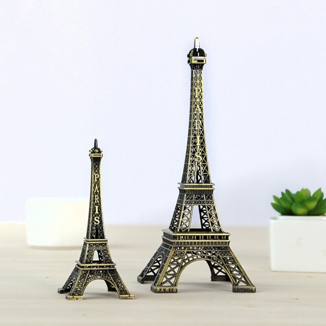 Office Desk Decor Metal Miniature Statue Paris Eiffel Tower Model