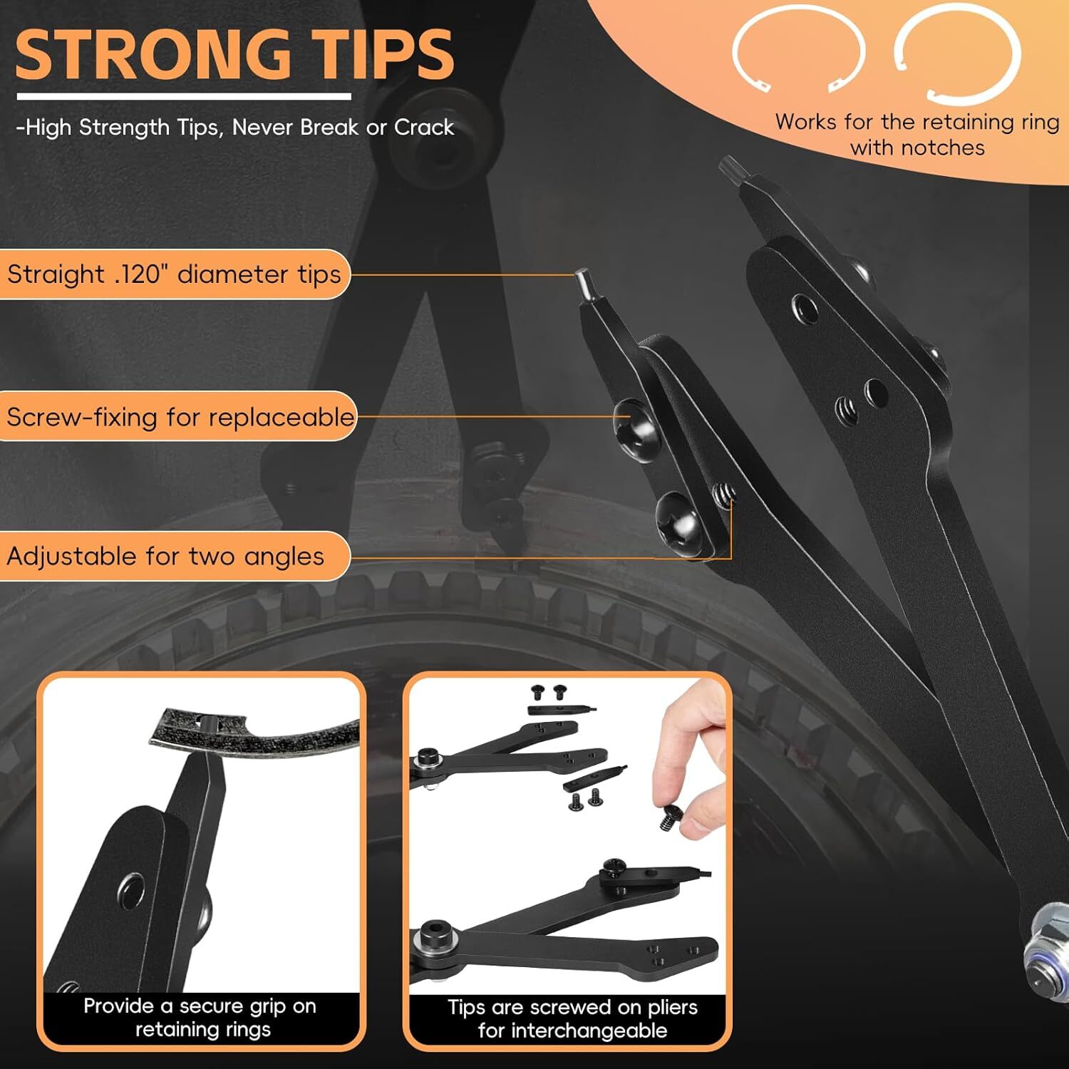 Tools 1489 26" Heavy Duty Snap Ring Pliers Large Internal Retaining Ring Plier