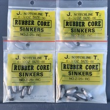 4 Packs Scotchline Rubber Core Sinkers 1/8 OZ