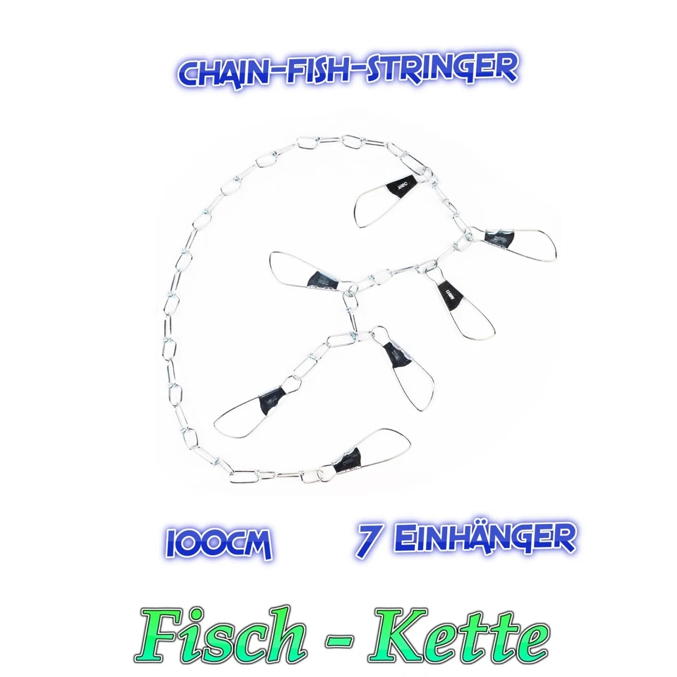 Metall Fischkette 100cm mit 7 Einhänger