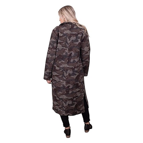Langer Damen Trenchcoat Mystree Camouflage braun und schwarz Größe S " - Bild 5 von 7