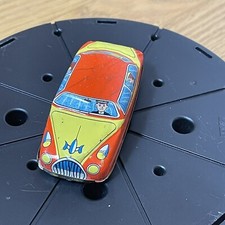 Vintage , Japan, Tin Litho Friction Toy Car Chauffeur  Passengers TN Collectibl
