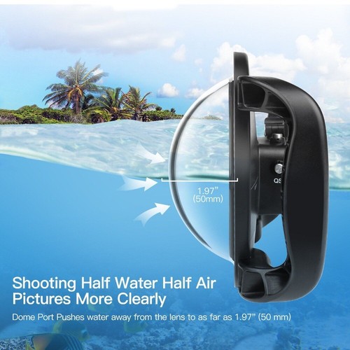 Cubierta de carcasa de buceo impermeable con doble puerto domo de mano para DJI Osmo Action - Imagen 10 de 10