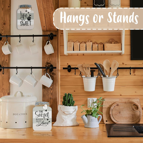 Old Shack Kitchen Wall Decor - Set of 4 Mason Jars - Charming Farmhouse Kitchen - Picture 5 of 12