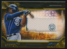 JUSTIN UPTON 2015 Topps Strata GOLD CLEARLY AUTHENTIC JERSEY RELIC 12/25 PADRES