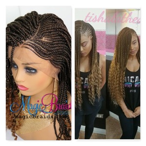 Details About Braided Wig Lace Front Cornrows 13 By 4 Frontal Closure Wig Handmade Long