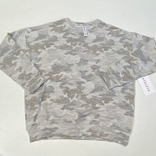 Athleta Pure Luxe Gray Camo Printed Sweatshirt Fitness Yoga Top 598752 XS NWT
