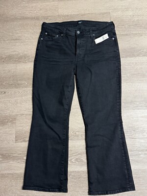 EDWIN LARK MID-RISE CROP FLARE ANKLE JEANS In Onyx Size 32 NWT ANTHROPOGIE