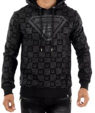 Ave George V Paris Rhinestone Logo All Over Hoodie 1-2X Fit 3X Tag MSRP 175