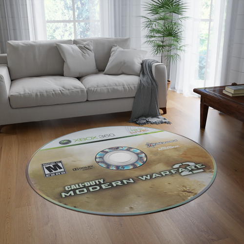 modern warfare 2 game room soft rug Call of duty round rug cd rug gaming decor - Picture 1 of 4