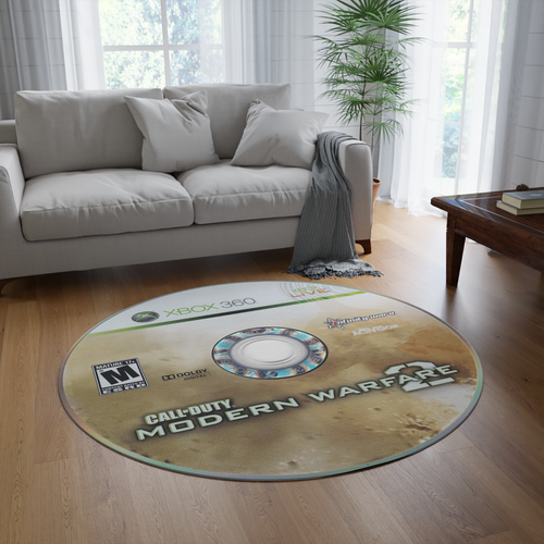 modern warfare 2 game room soft rug Call of duty  round rug cd rug gaming decor - Zdjęcie 1 z 4